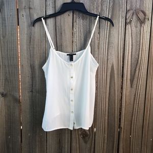 Forever21 white chifon white top